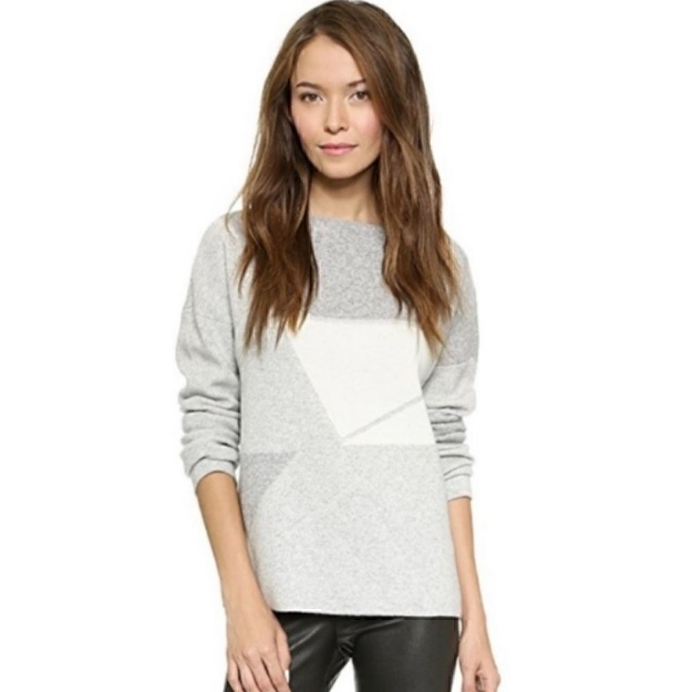 Vince Geometric Wool Sweater S